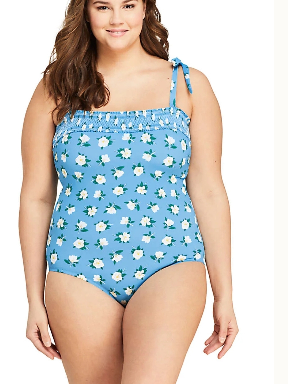 Draper James x Lands' End Women's Bandeau One Piece Swimsuit-sz 16